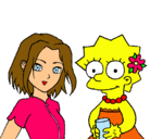 Dibujo Sakura y Lisa pintado por lauren