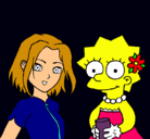 Dibujo Sakura y Lisa pintado por aliol