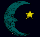 Dibujo Luna y estrella pintado por MDGRR