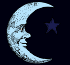 Dibujo Luna y estrella pintado por darlyn