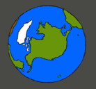 Dibujo Planeta Tierra pintado por mati