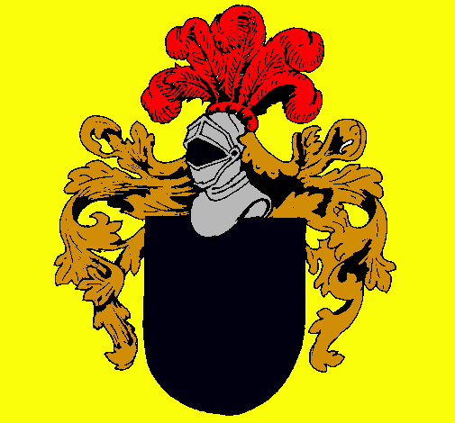 Dibujo Escudo de armas y casco pintado por fernando