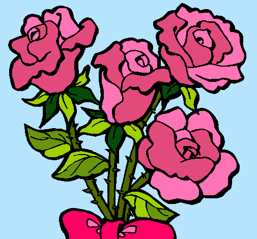 Dibujo Ramo de rosas pintado por Rosy