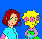 Dibujo Sakura y Lisa pintado por elsa