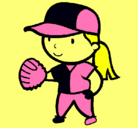 Dibujo Jugadora de béisbol pintado por yeidisuperstar