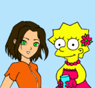 Dibujo Sakura y Lisa pintado por Luana