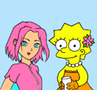 Dibujo Sakura y Lisa pintado por osita