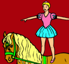 Dibujo Trapecista encima de caballo pintado por brigit