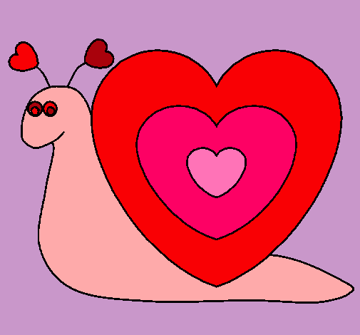 Dibujo Caracol corazón pintado por brisi