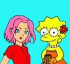Dibujo Sakura y Lisa pintado por yudoka10