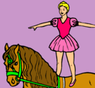 Dibujo Trapecista encima de caballo pintado por jenni