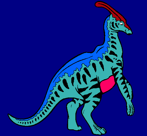 Dibujo Parasaurolofus con rayas pintado por marifortes