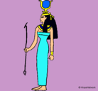 Dibujo Hathor pintado por jenni