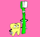 Dibujo Muela y cepillo de dientes pintado por hdcdduosjuupofi