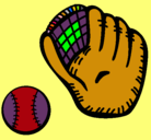 Dibujo Guante y bola de béisbol pintado por rafa