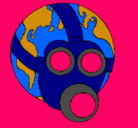 Dibujo Tierra con máscara de gas pintado por marian 