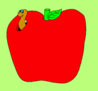 Dibujo Gusano en la fruta pintado por agustina