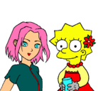 Dibujo Sakura y Lisa pintado por rafaelcoyote