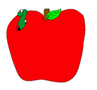Dibujo Gusano en la fruta pintado por maza