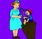 Dibujo Enfermera y niño pintado por mnbjjc v