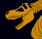 Dibujo Esqueleto tiranosaurio rex pintado por chaparro
