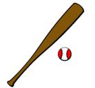 Dibujo Bate y bola de béisbol pintado por coquetita