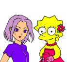 Dibujo Sakura y Lisa pintado por guapa