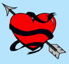 Dibujo Corazón con flecha pintado por Nahomy