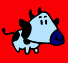 Dibujo Vaca con cabeza triangular pintado por paola