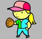 Dibujo Jugadora de béisbol pintado por chantarel