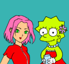Dibujo Sakura y Lisa pintado por narutillo
