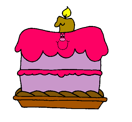 Dibujo Pastel de cumpleaños pintado por Laly