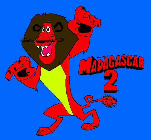 Dibujo Madagascar 2 Alex pintado por andresgalo