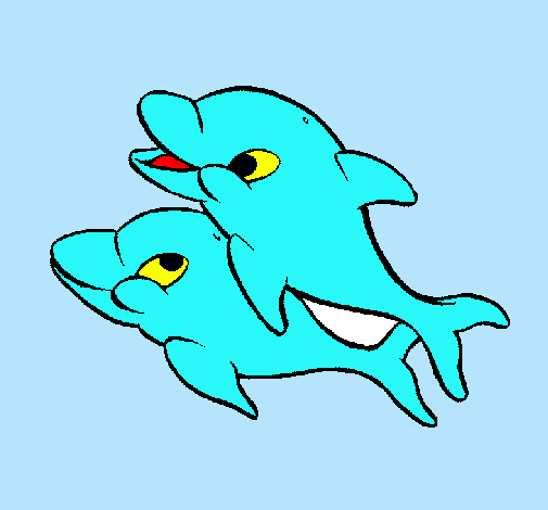 Resultado de imagen de delfines pequeños dibujos