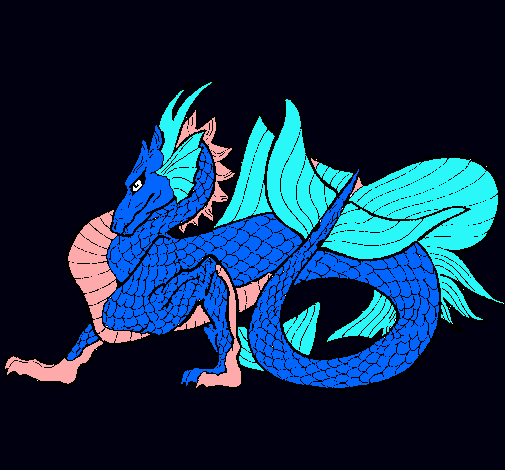 Dibujo Dragón de mar pintado por cater10