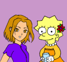 Dibujo Sakura y Lisa pintado por lauty 