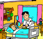 Dibujo Niño hospitalizado pintado por titi