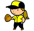 Dibujo Jugadora de béisbol pintado por diaz