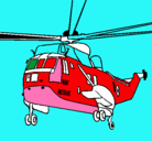 Dibujo Helicóptero al rescate pintado por yael