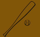 Dibujo Bate y bola de béisbol pintado por jonathan