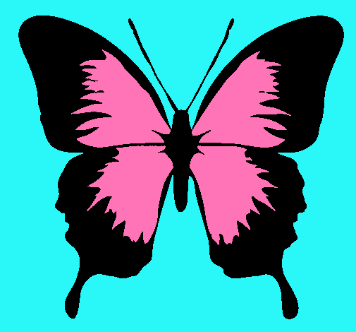 Dibujo Mariposa con alas negras pintado por loli