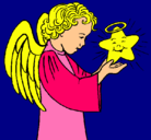 Dibujo Ángel y estrella pintado por yeral