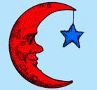 Dibujo Luna y estrella pintado por ANALIA