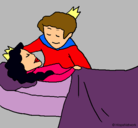 Dibujo La princesa durmiente y el príncipe pintado por paola