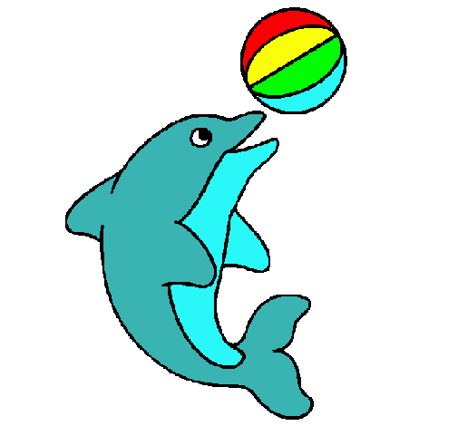 Dibujo Delfín jugando con una pelota pintado por yolpis