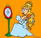 Dibujo Princesa y espejo pintado por paola