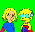 Dibujo Sakura y Lisa pintado por AITANA