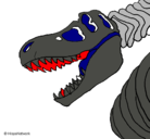 Dibujo Esqueleto tiranosaurio rex pintado por etruyoi
