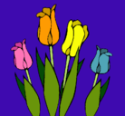 Dibujo Tulipanes pintado por blanca