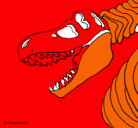 Dibujo Esqueleto tiranosaurio rex pintado por javiera